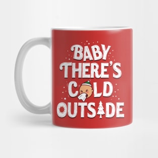 Funny Christmas Winter Cold Sneezing Typography Cartoon Mug